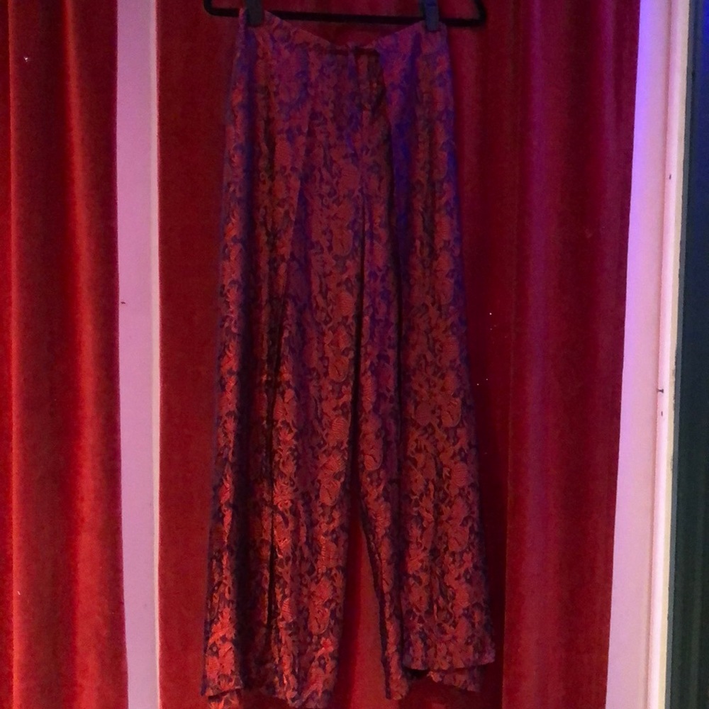 Satin Wrap-around Palazzo Pants